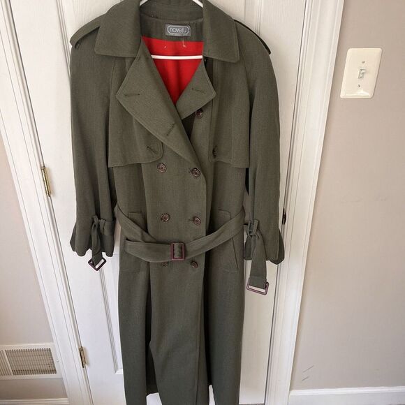Jackets & Blazers - Vintage Long Green Coat Novelti Adorable‎ Junior Trench Coat Size 9/10